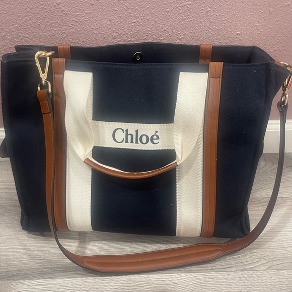 Chloe Handbags - Chloe Navy and Brown Baby Bag - Diaper Bag